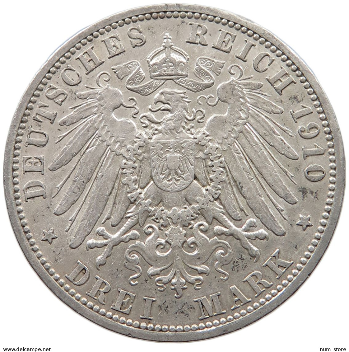 PREUSSEN 3 MARK 1910  #t007 0263 - 2, 3 & 5 Mark Argent