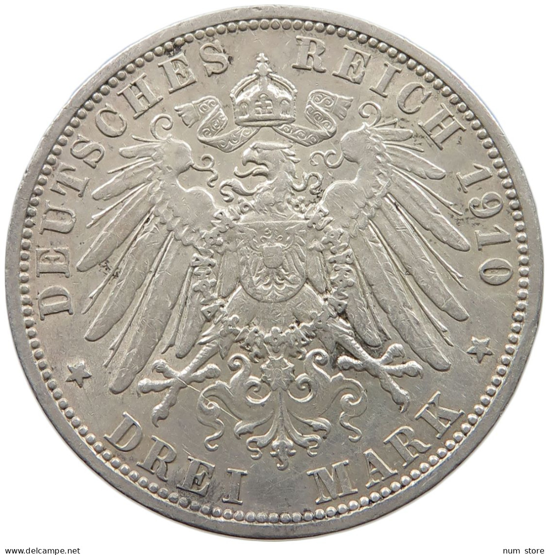 PREUSSEN 3 MARK 1910  #t004 0169 - 2, 3 & 5 Mark Silver