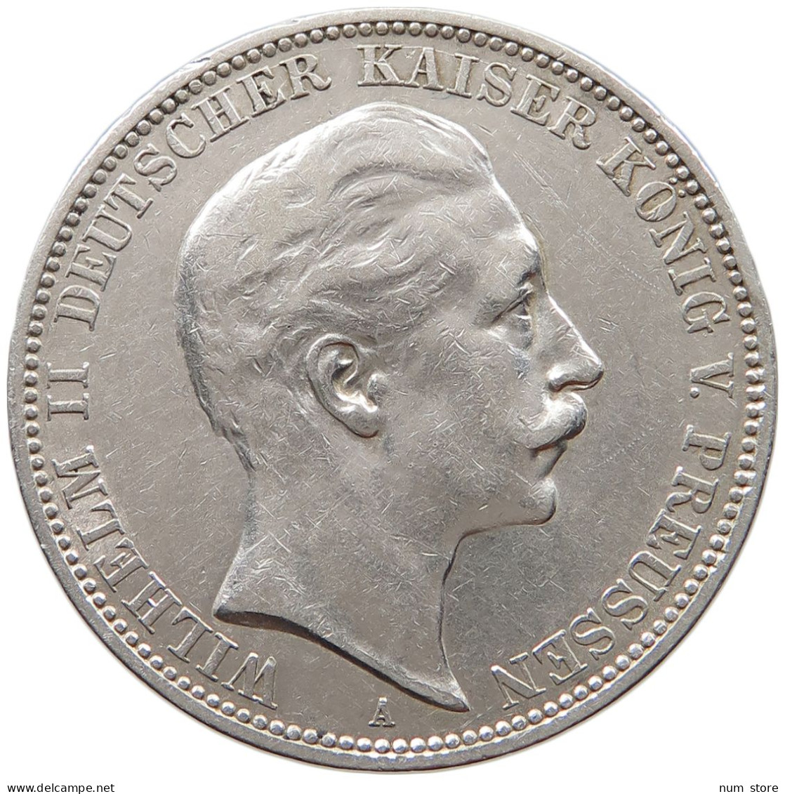 PREUSSEN 3 MARK 1909 Wilhelm II. (1888-1918) #c048 0197 - 2, 3 & 5 Mark Argento