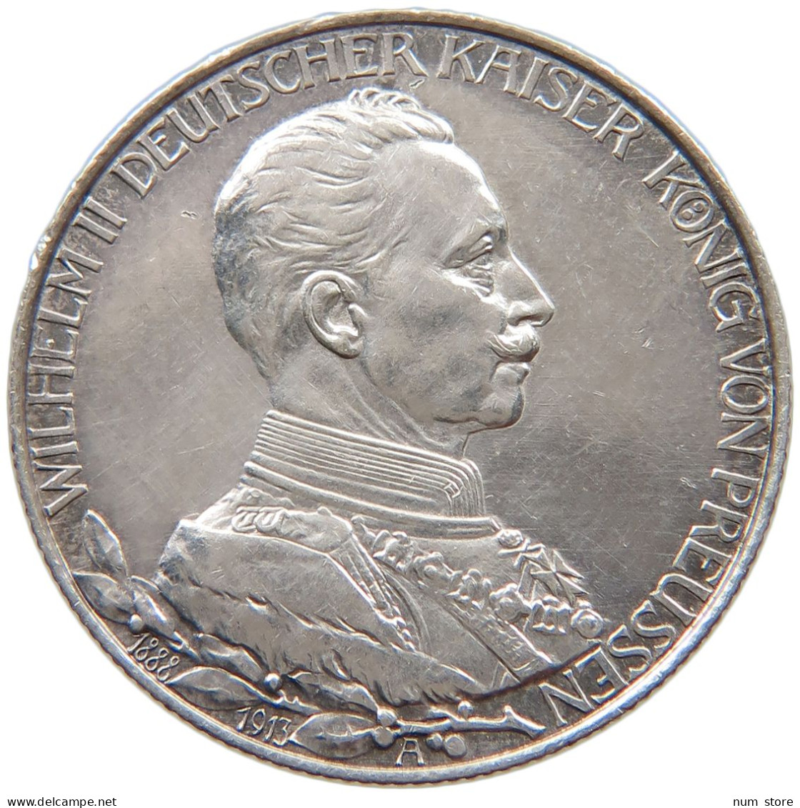PREUSSEN 2 MARK 1913 Wilhelm II. (1888-1918) #c056 0119 - 2, 3 & 5 Mark Zilver