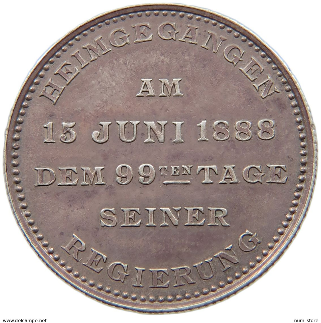 PREUSSEN 2 MARK MEDAILLE 1888 Friedrich III. (1888) #t133 0425 - 2, 3 & 5 Mark Silver