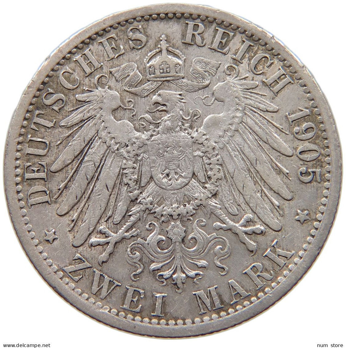 PREUSSEN 2 MARK 1905 Wilhelm II. (1888-1918) #c056 0117 - 2, 3 & 5 Mark Zilver