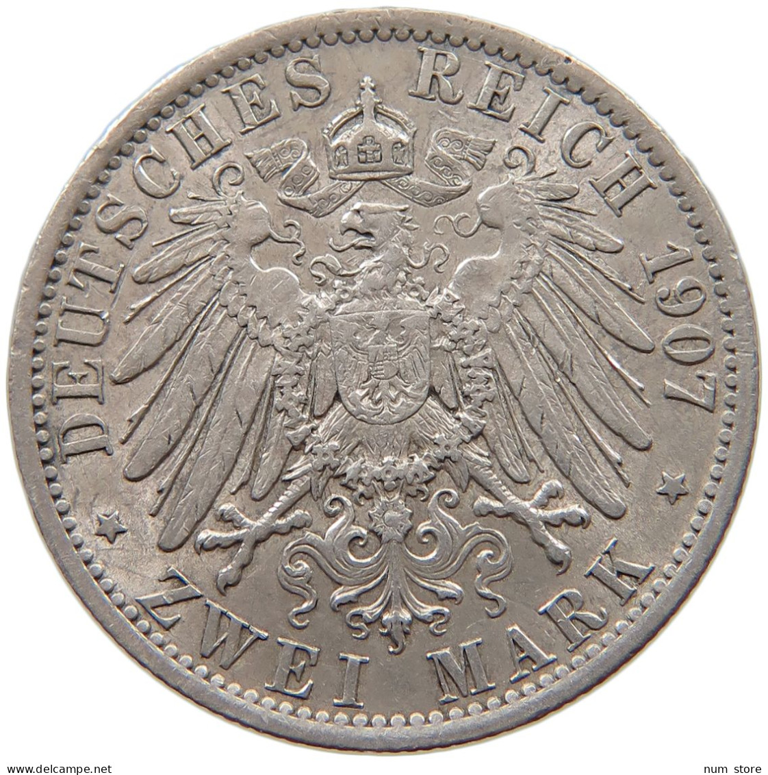 PREUSSEN 2 MARK 1907 Wilhelm II. (1888-1918) #c056 0115 - 2, 3 & 5 Mark Silver