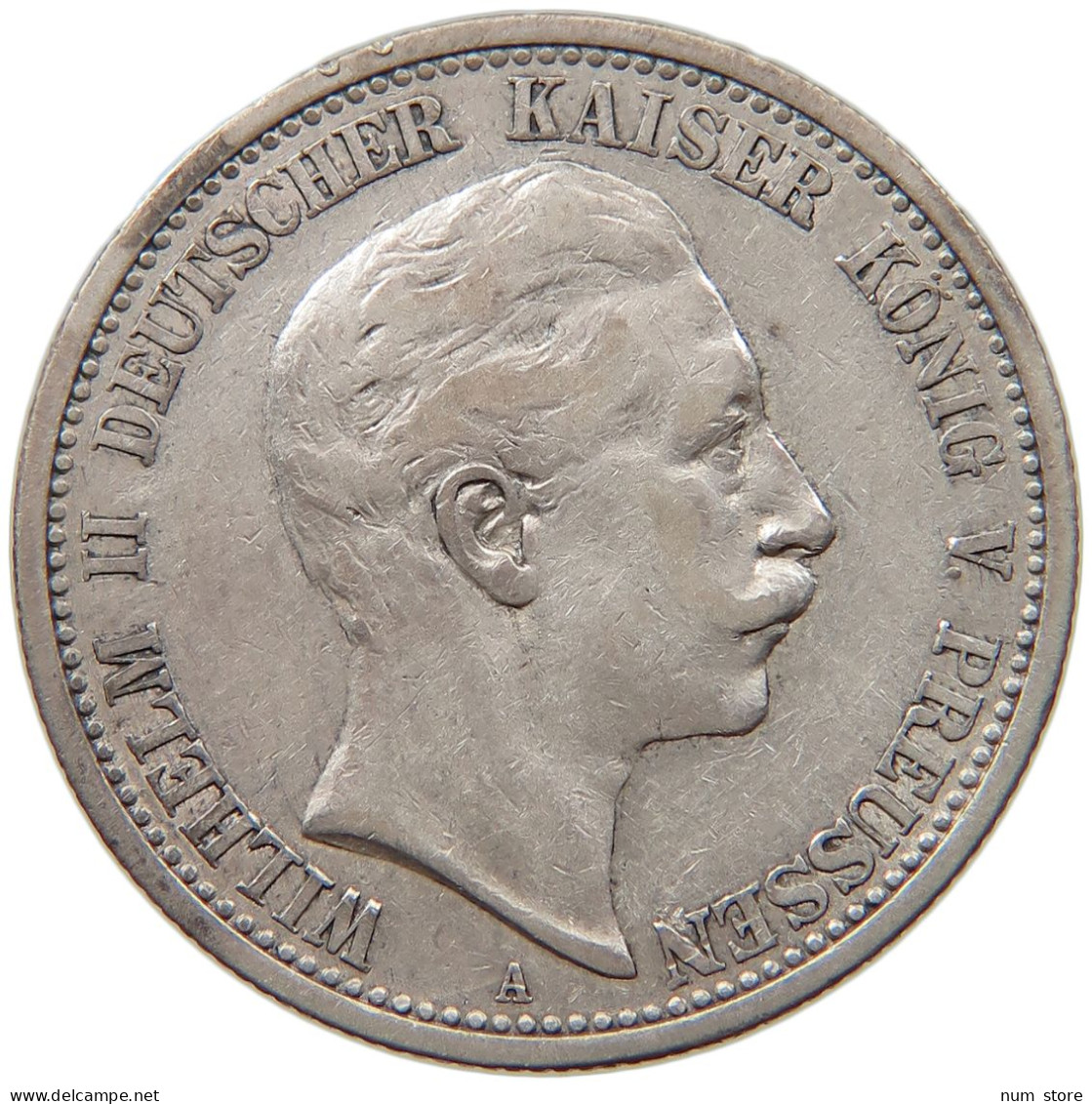 PREUSSEN 2 MARK 1905 Wilhelm II. (1888-1918) #c064 0491 - 2, 3 & 5 Mark Silber