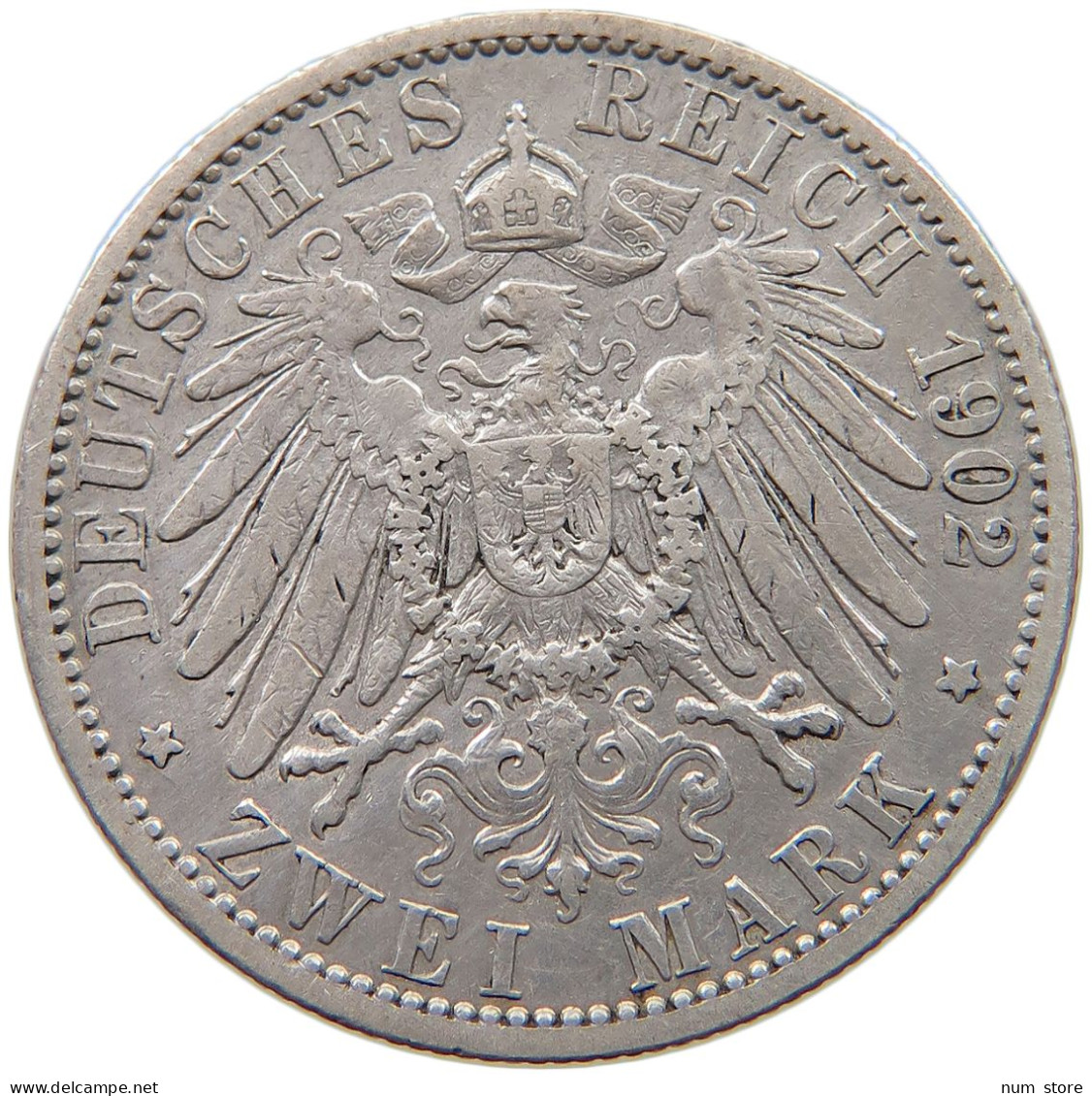 PREUSSEN 2 MARK 1902  #t109 2055 - 2, 3 & 5 Mark Silver