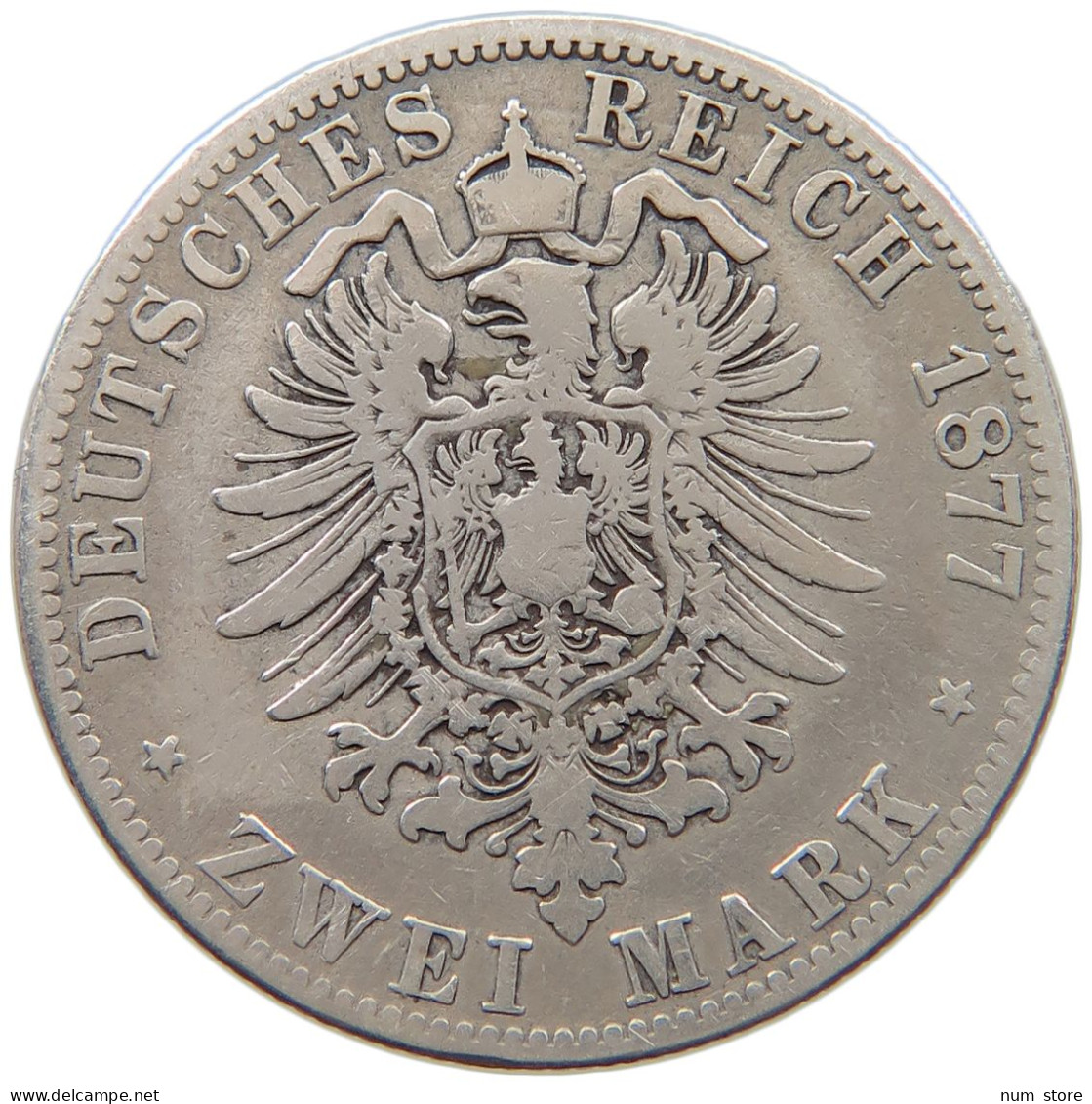 PREUSSEN 2 MARK 1877 Wilhelm I. (1861-1888) #c081 0683 - 2, 3 & 5 Mark Zilver