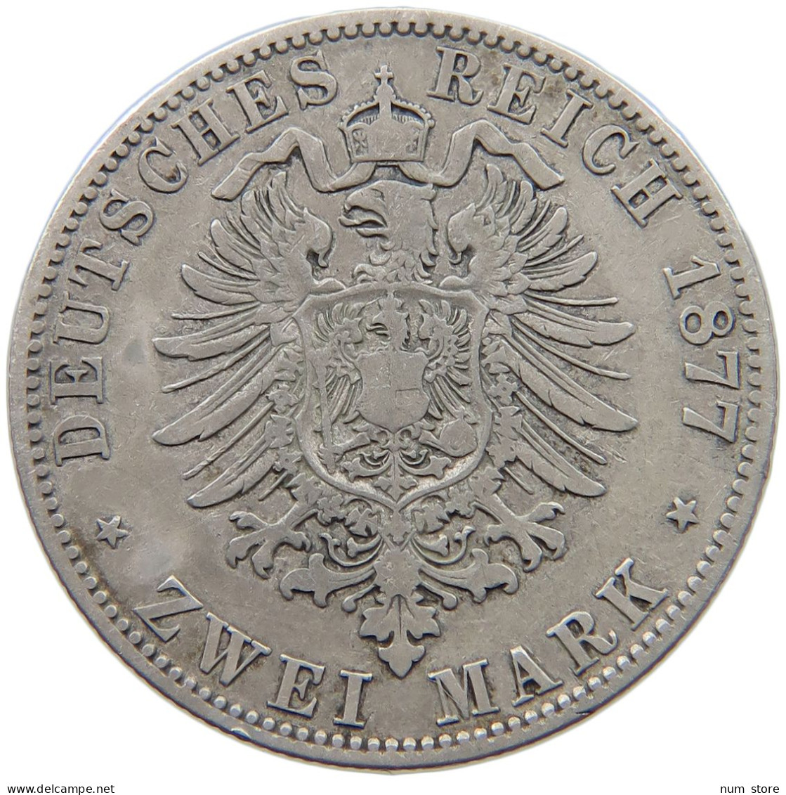 PREUSSEN 2 MARK 1877  #t004 0089 - 2, 3 & 5 Mark Silver