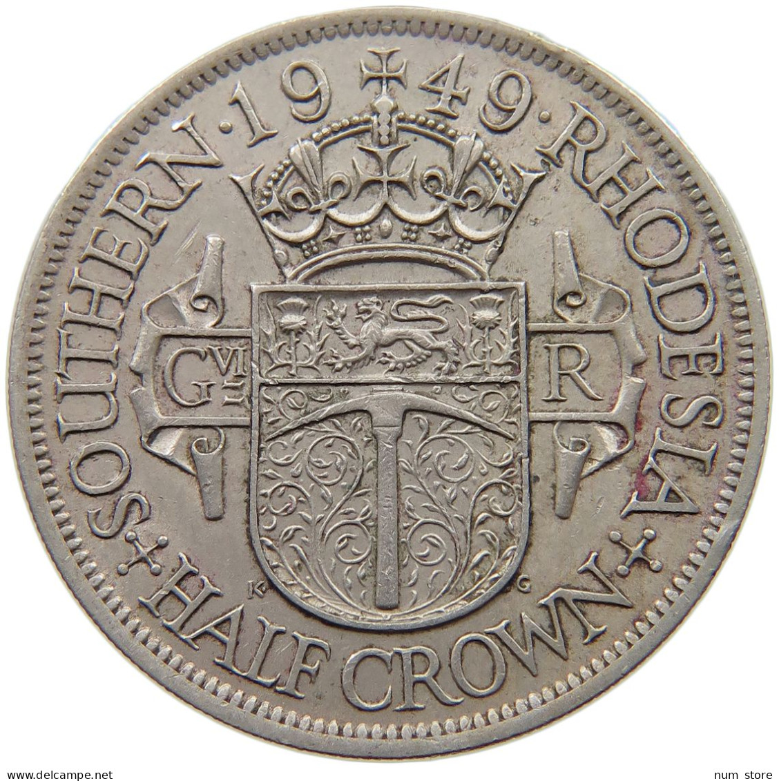 RHODESIA 1/2 CROWN HALFCROWN 1949 George VI. (1936-1952) #s039 0141 - Rhodesia