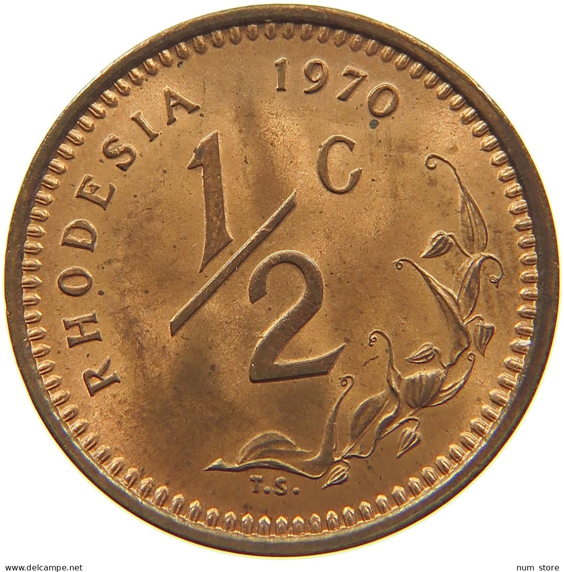 RHODESIA 1/2 CENT 1970  #c036 0683 - Rhodesia