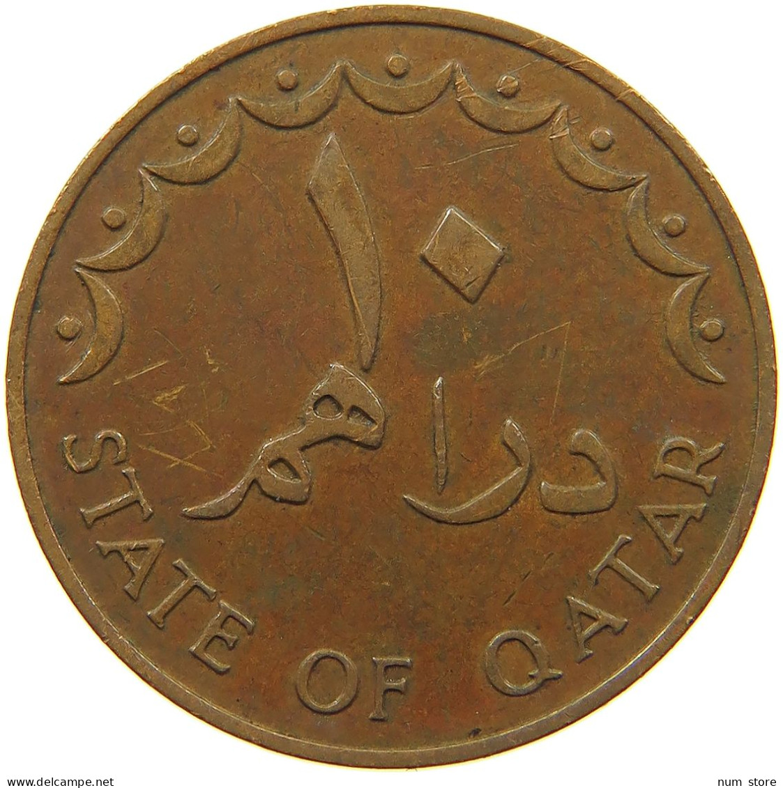 QATAR 10 DIRHAMS 1973  #a050 0669 - Qatar