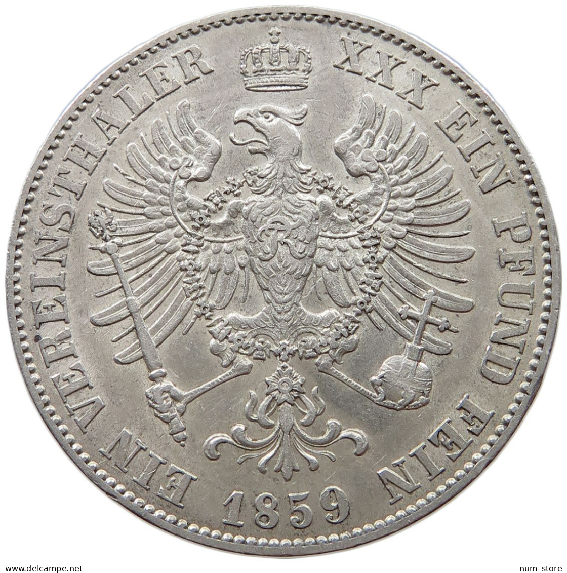 PREUSSEN TALER 1859 A Friedrich Wilhelm IV. (1840-1861) #t147 0195 - Taler En Doppeltaler