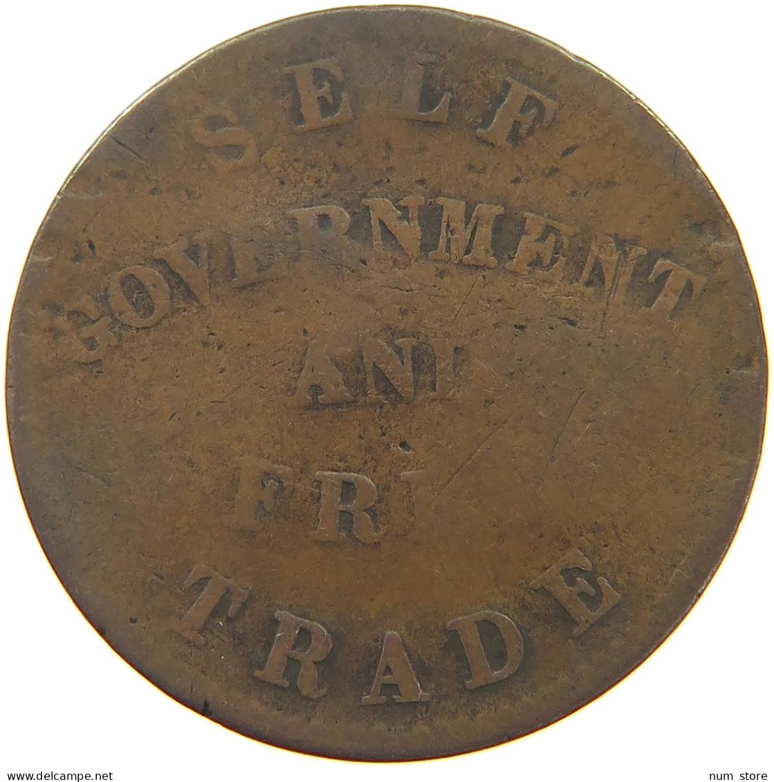 PRINCE EDWARD ISLAND TOKEN 1855 TOKEN 1855 SELF GOVERNMENT TRADE #c071 0493 - Canada