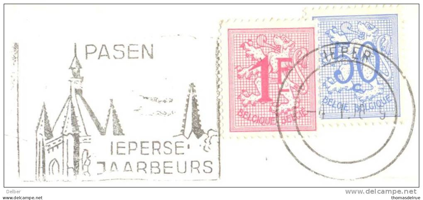 _ik327: Omslagje Met N° 854+859: IEPER : PASEN IEPERSE JAARBEURS - 1951-1975 Lion Héraldique