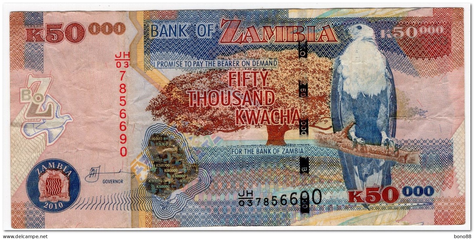 ZAMBIA,50000 KWACHA,2010,P.48f,aVF - Zambie