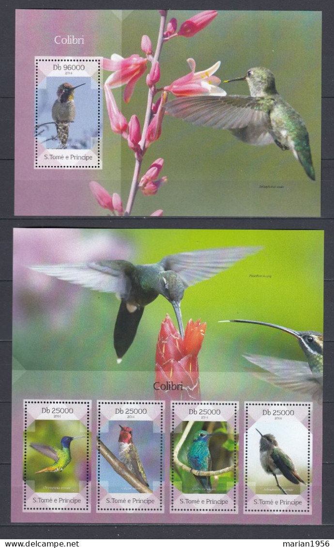 Sao Tome And Principe  - BIRDS - COLIBRIS -Sh + S.S. MNH - Michel 24 Euros - Segler & Kolibris