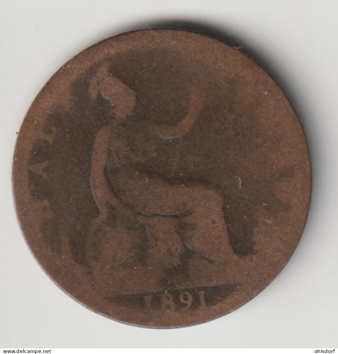 GREAT BRITAIN 1891: 1/2 Penny, KM 754 - C. 1/2 Penny