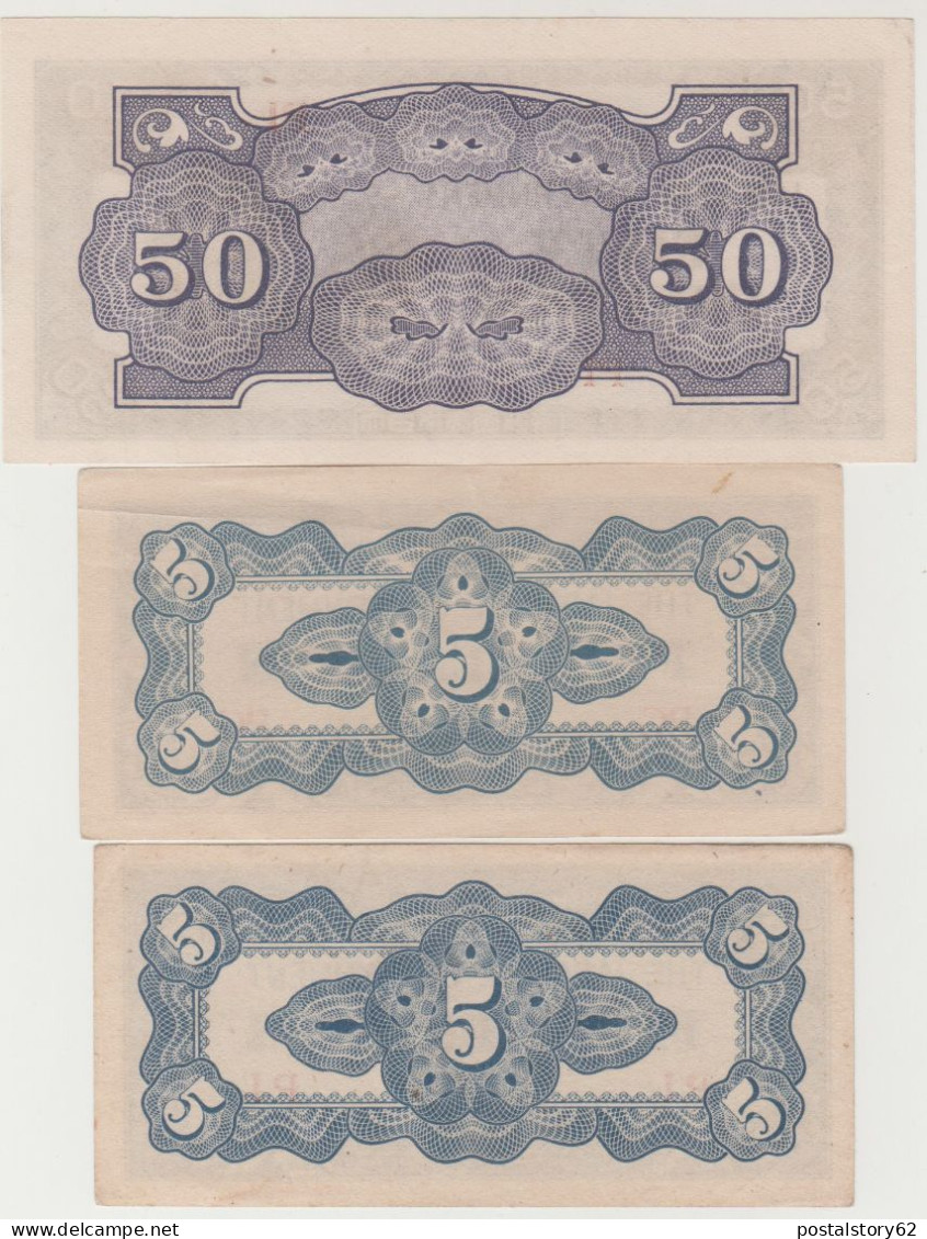 Giappone, Occupazione Delle Filippine Banconota Da 50 + 5 + 5  Centavos 1943 ( 50 Fds ) - Japan