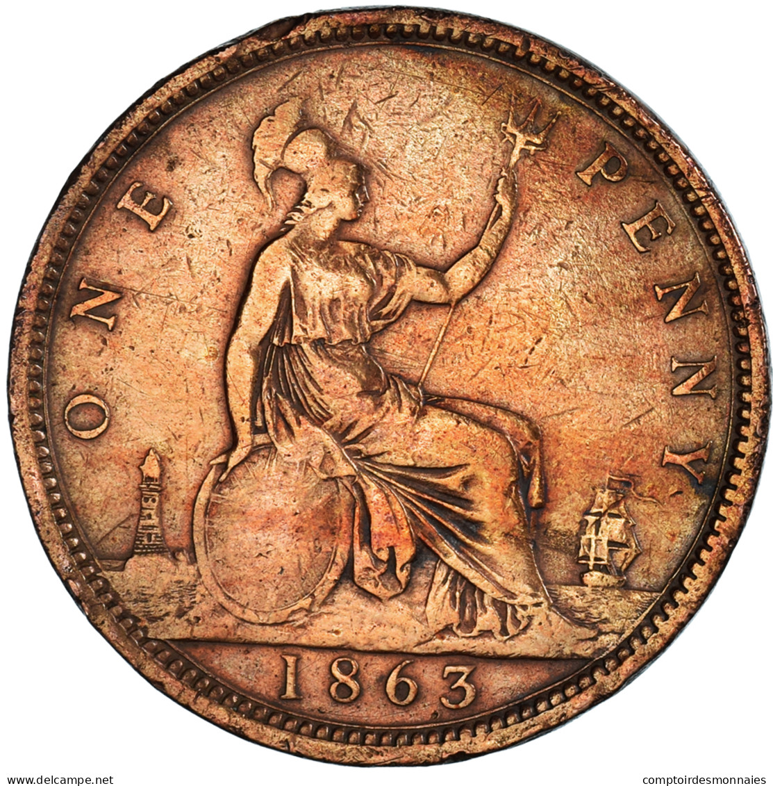 Grande-Bretagne, Penny, 1863 - D. 1 Penny