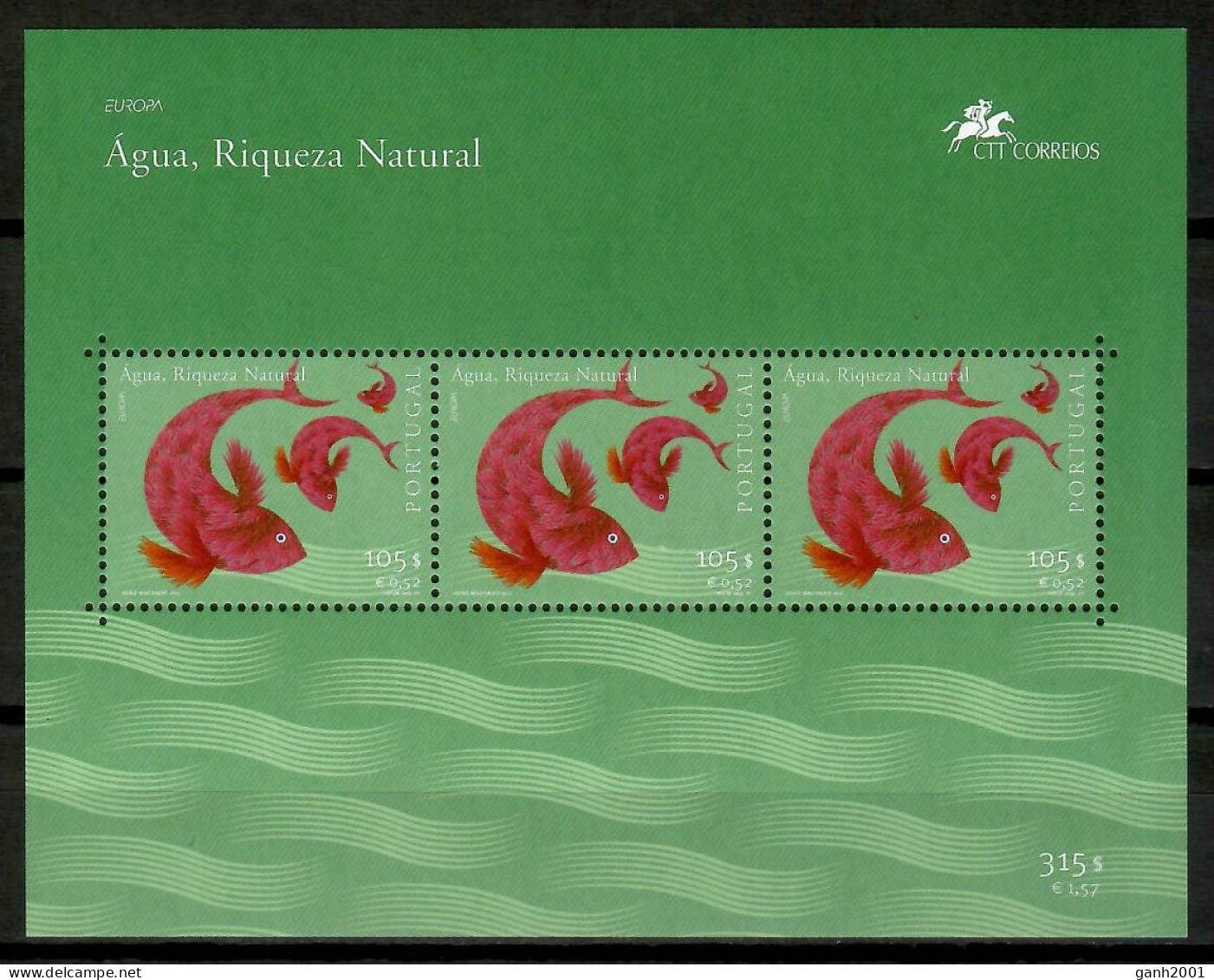 Portugal 2001 / Europa CEPT Water Fishes MNH Wasser Agua Peces Fische / Cu14122  41-21 - 2001