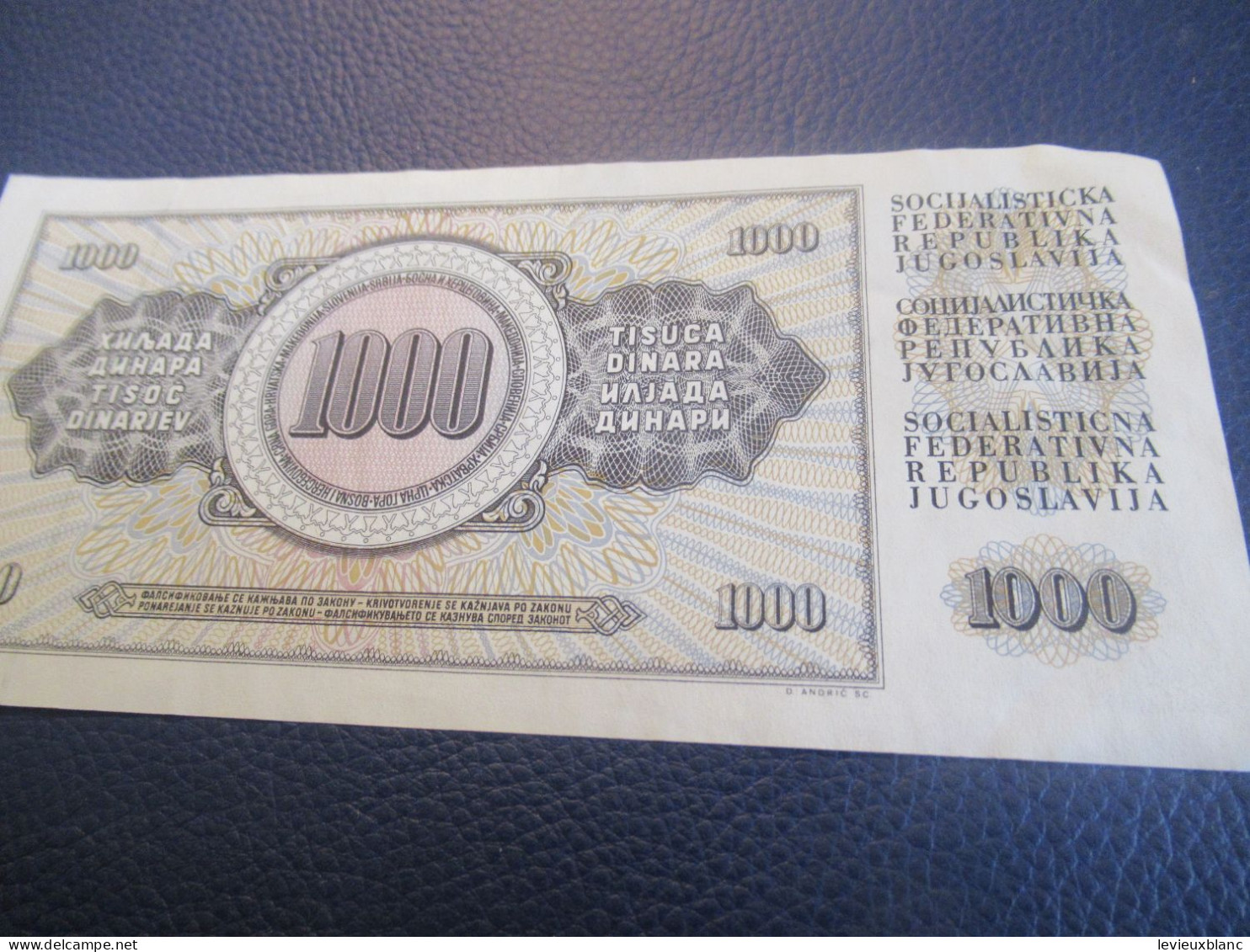 Billet De Banque Ancien / Yougoslavie / Socialisticka Federativna Republika Jugoslavija/1000 Dinara/ 1981   BILL232 - Yugoslavia