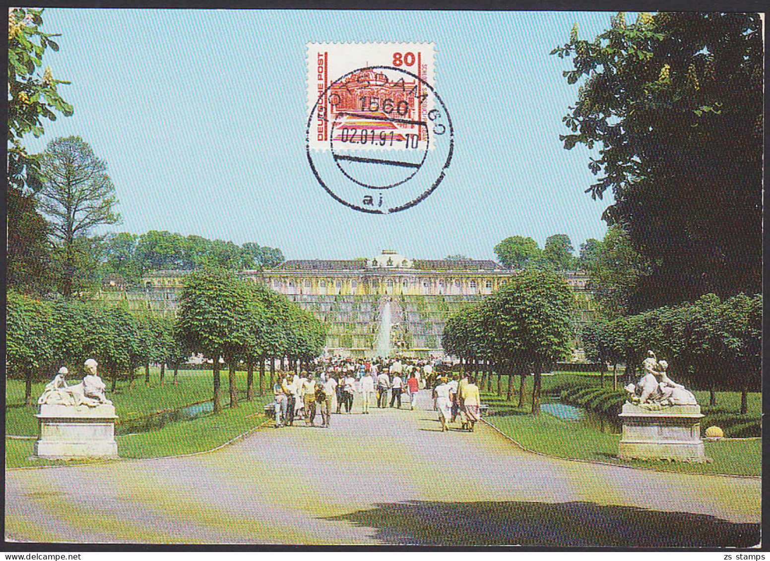 MC 3349, 80 Pf. Potsdam  Schloss Sanssouci OSt.  Maximumkarte - Maximum Cards