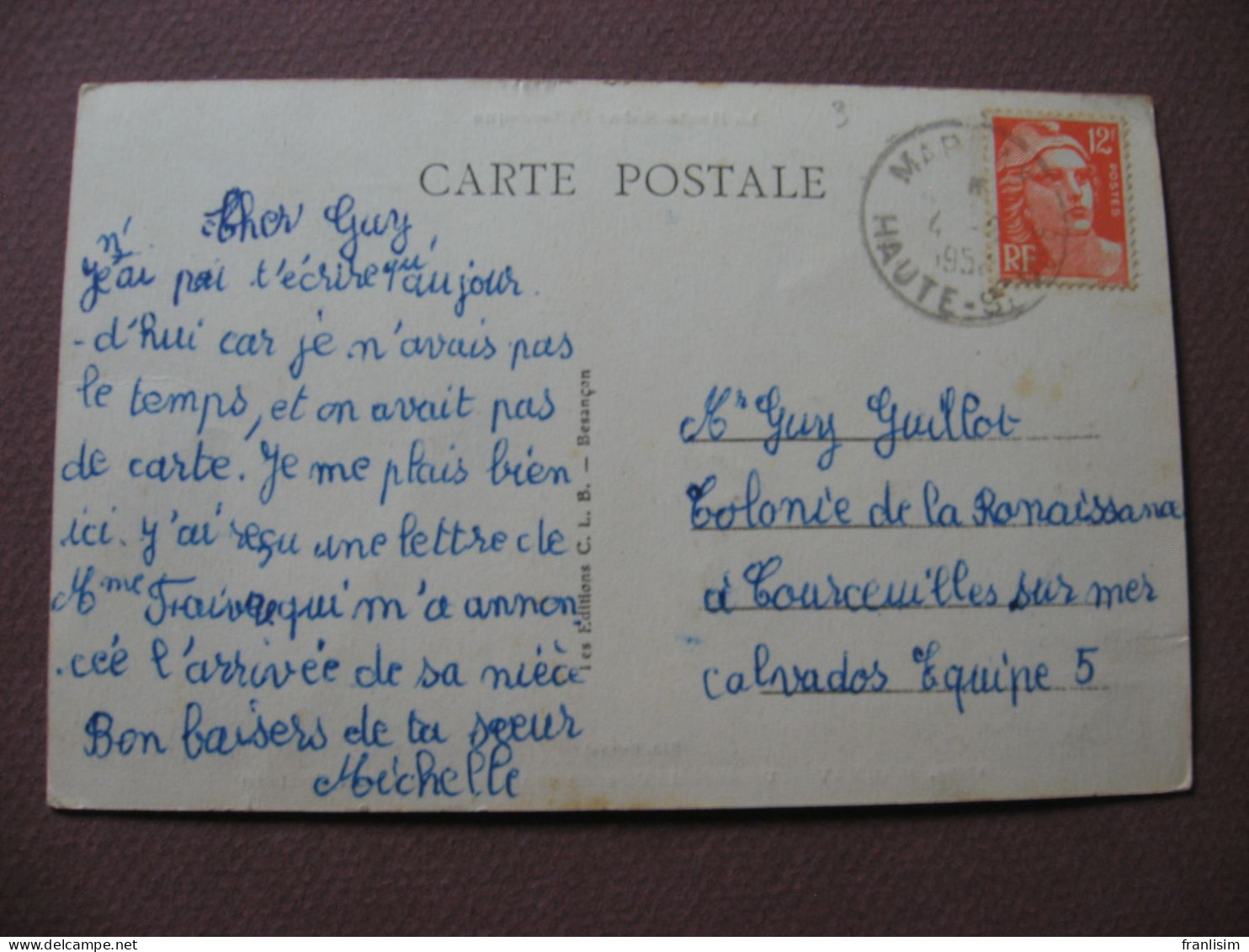 CPA 70 MARNAY Un Bras De L'Ognon Et Un Coin Du Vieux Chateau ANIMEE  1950 - Marnay