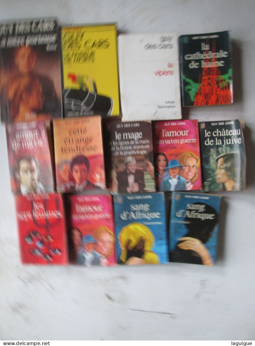 LOT DE 13 LIVRES GUY DES CARS - Lots De Plusieurs Livres