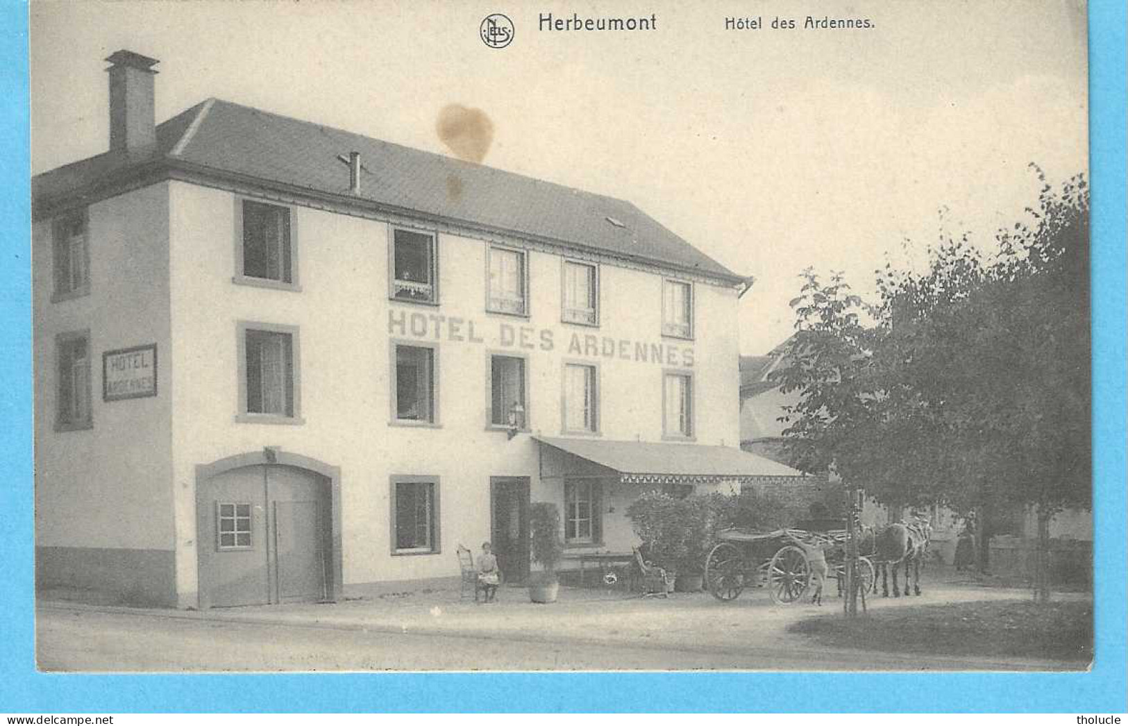 Herbeumont-Pr.de Luxembourg-+/-1910-Hôtel Des Ardennes-Attelage-Chevaux-Edit.Nels-pas Courante - Herbeumont