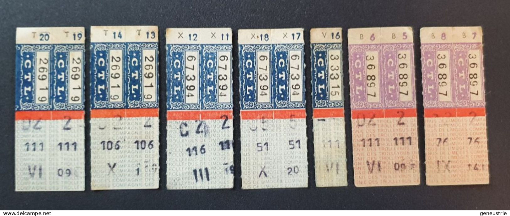 Lot Tickets De Tramway / Bus Années 30/40 "CTL (Compagnie Des Tramways De Lorient)" - Europe