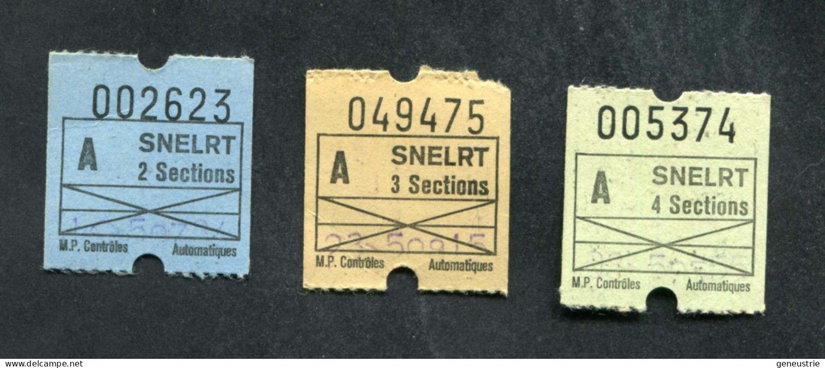 Série De 3 Tickets De Tramways 1969 à 1981 "Société Nouvelle Electric Lille Roubaix Tourcoing" Ticket De Tramway - Tram - Europa