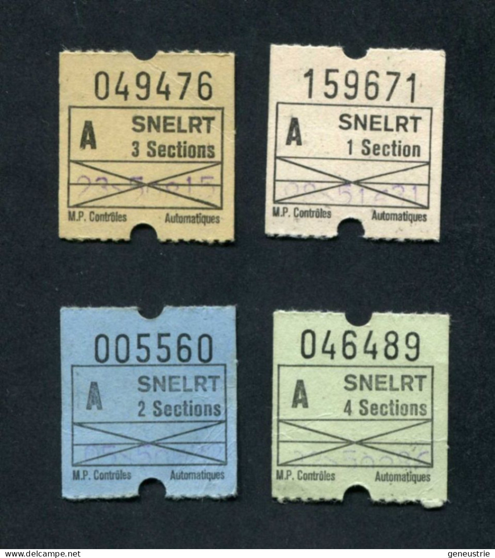 Série De 4 Tickets De Tramways 1969 à 1981 "Société Nouvelle Electric Lille Roubaix Tourcoing" Ticket De Tramway - Tram - Europa