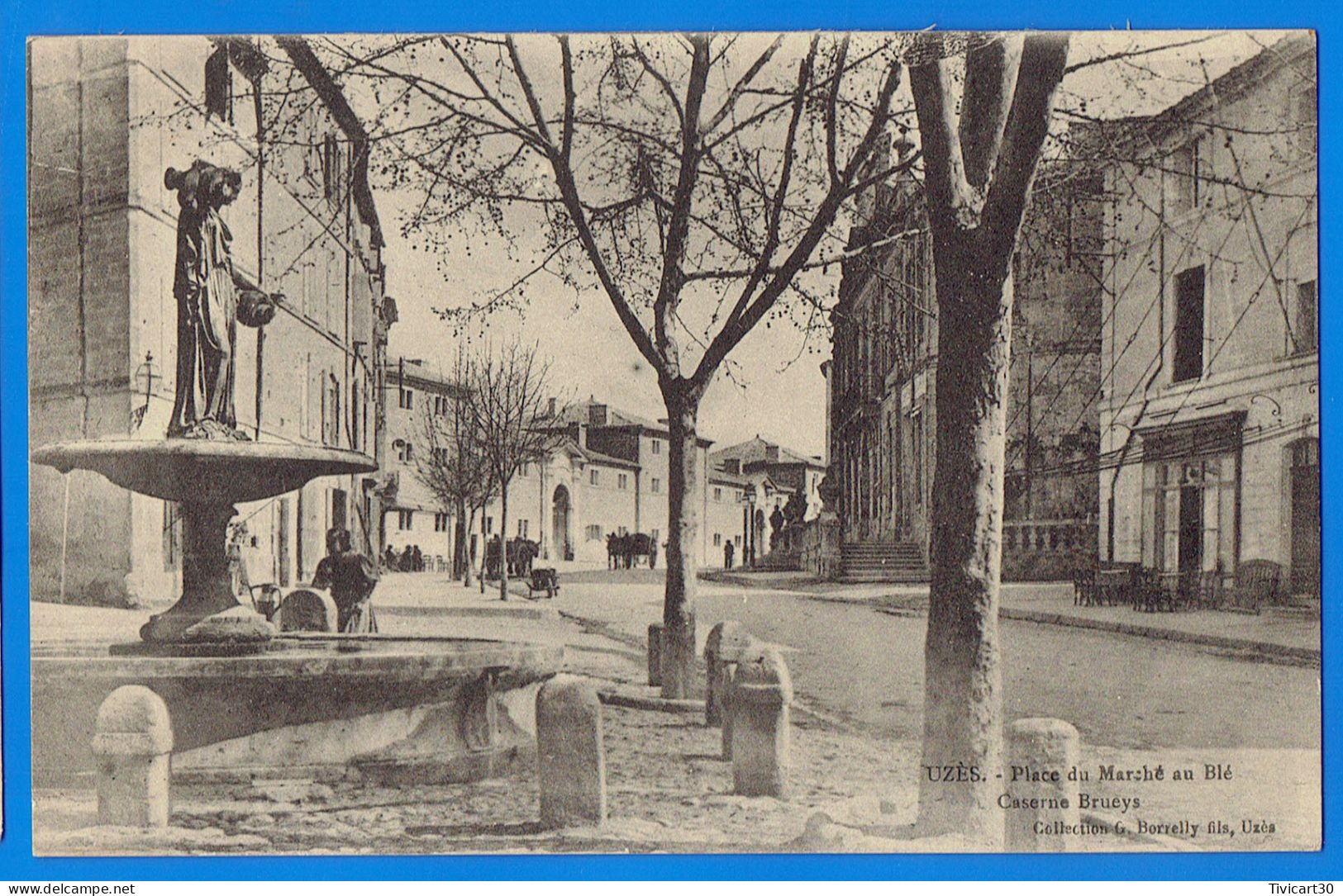 CPA GARD (30) - UZES - RUE DE LA REPUBLIQUE ET BOULEVARD GAMBETTA - Uzès