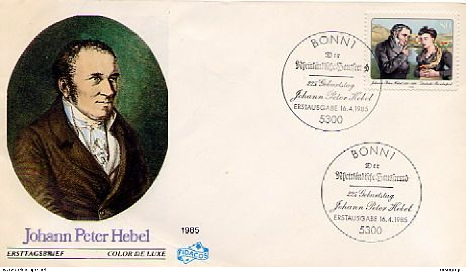 GERMANY - DEUTSCHE - FDC 1985 -  JOHANN PETER  HEBEL - 1981-1990