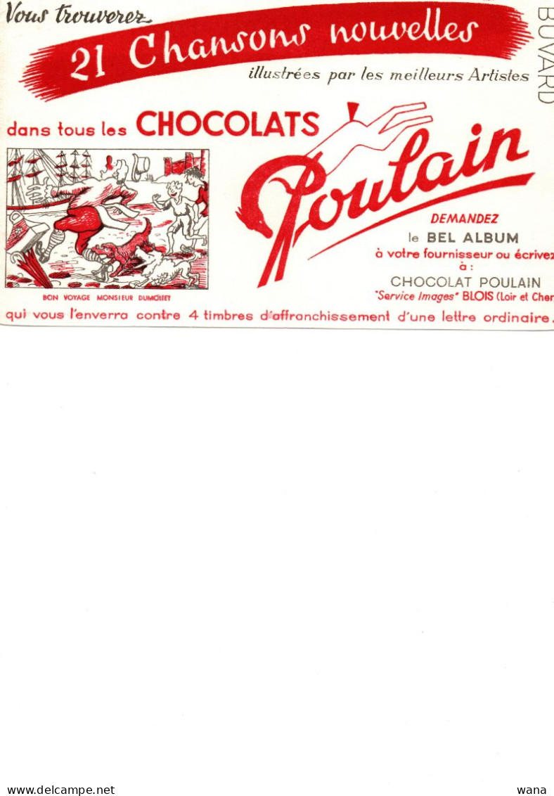 Buvard Poulin Chocolat Bon Voyage Monsieur Dumollet - Chocolade En Cacao