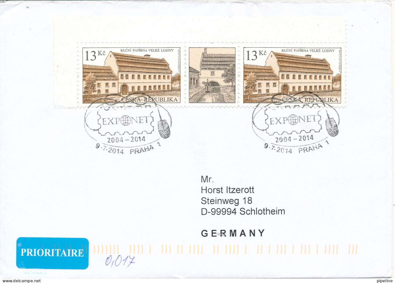 Czech Republic Cover Sent To Germany 9-7-2014 Special Postmark - Covers & Documents