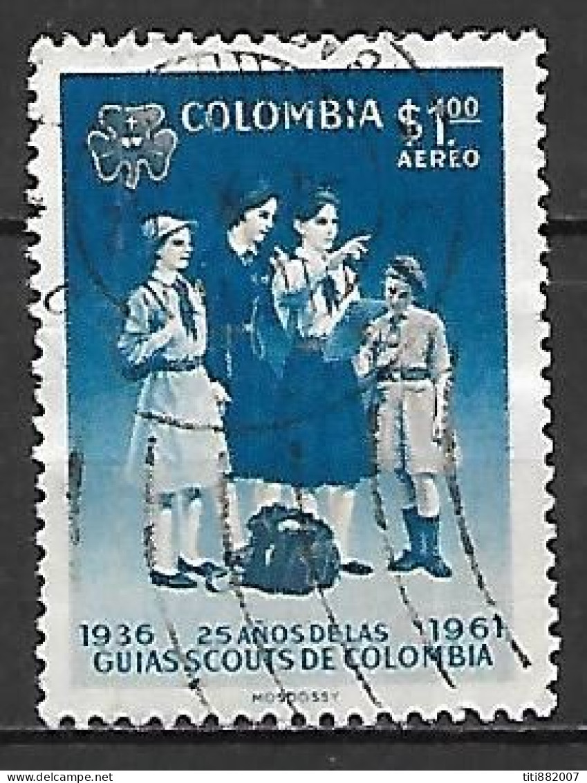 COLOMBIE    -     1961   Aéro.       SCOUTS  /  GUIDES  .   Oblitéré - Usados