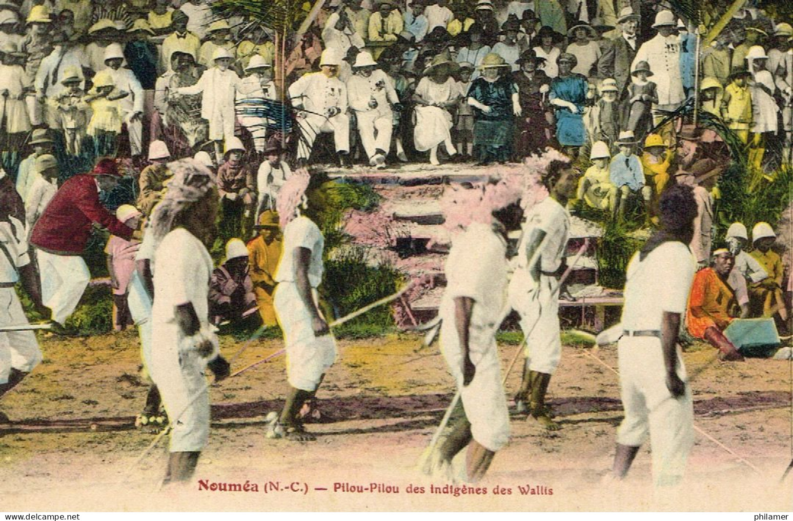 Wallis Et Futuna Carte Postale NOUMEA PILOU Indigene Wallisien Migrant Administration Casque Colonial Danse Neuve TBE - Lettres & Documents