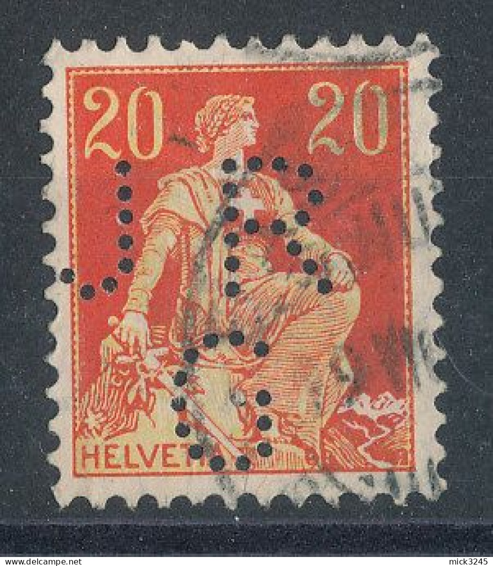 Suisse N°119 (o)  Perforé J R G - Perfin