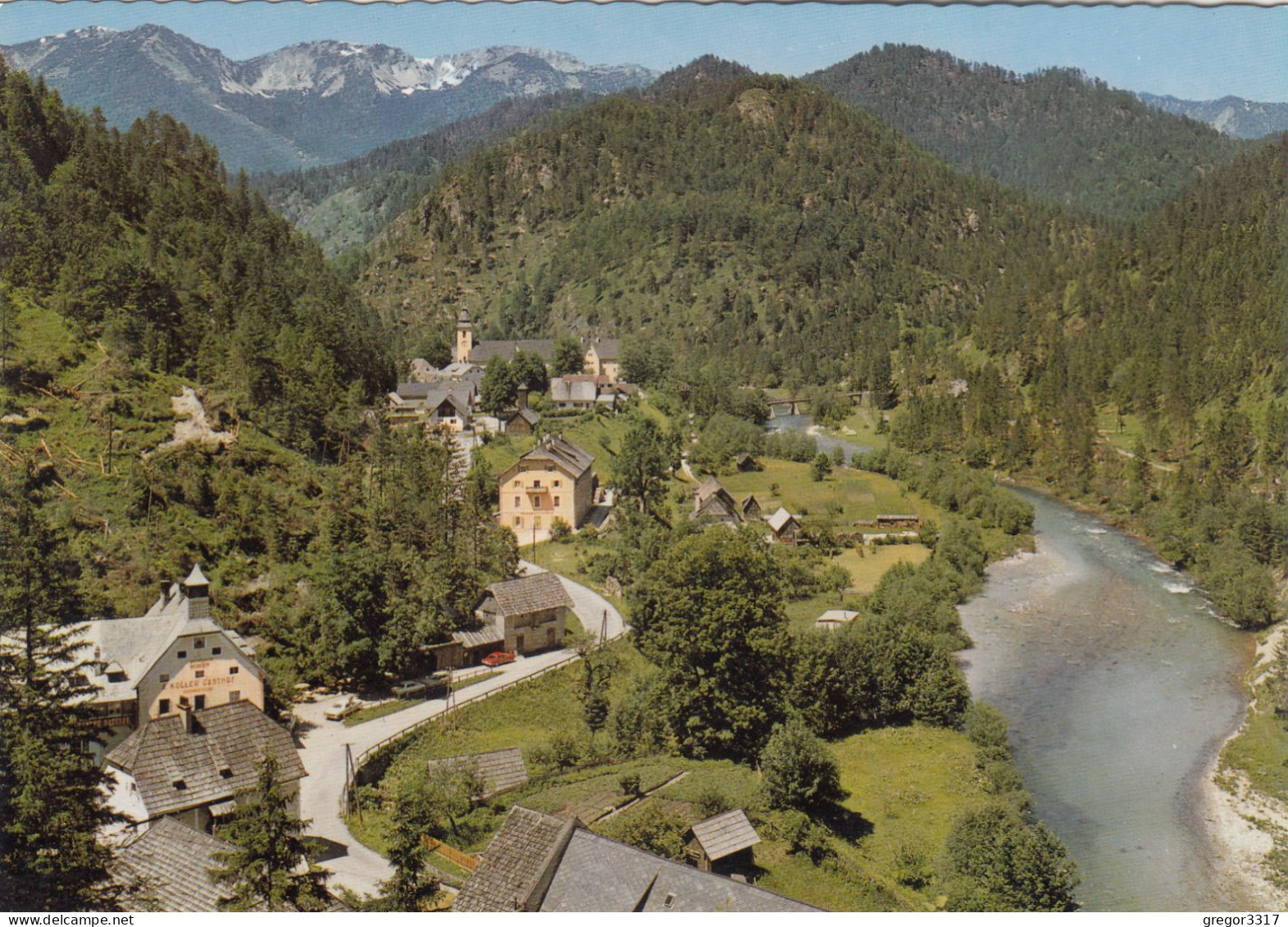 D8222) WILDALPEN - Steiermark Mit Dem Hochkar - Am Nordhang Des Hochschwab - Straße Gasthof Fluss - Wildalpen