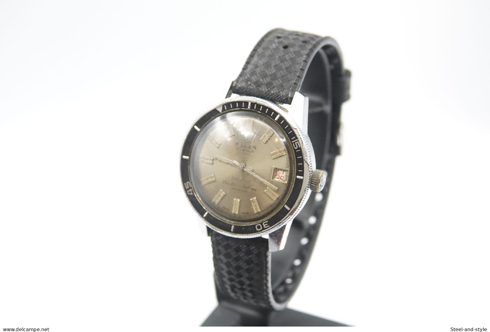 Watches :  BULER JEMAFLEX BERYLLIUM BALANCE DIVER 30 ATM HANDWINDING VINTAGE Ref 10116 - Original - Running - 1960 's - Montres Haut De Gamme