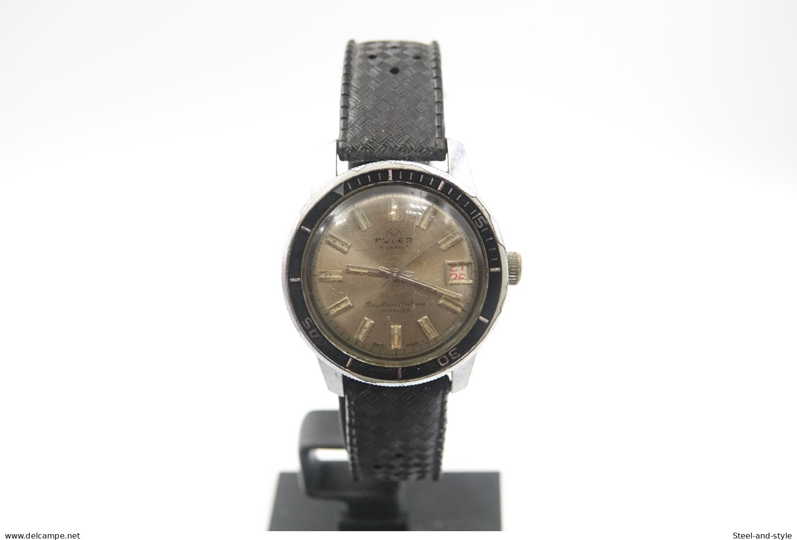 Watches :  BULER JEMAFLEX BERYLLIUM BALANCE DIVER 30 ATM HANDWINDING VINTAGE Ref 10116 - Original - Running - 1960 's - Horloge: Luxe