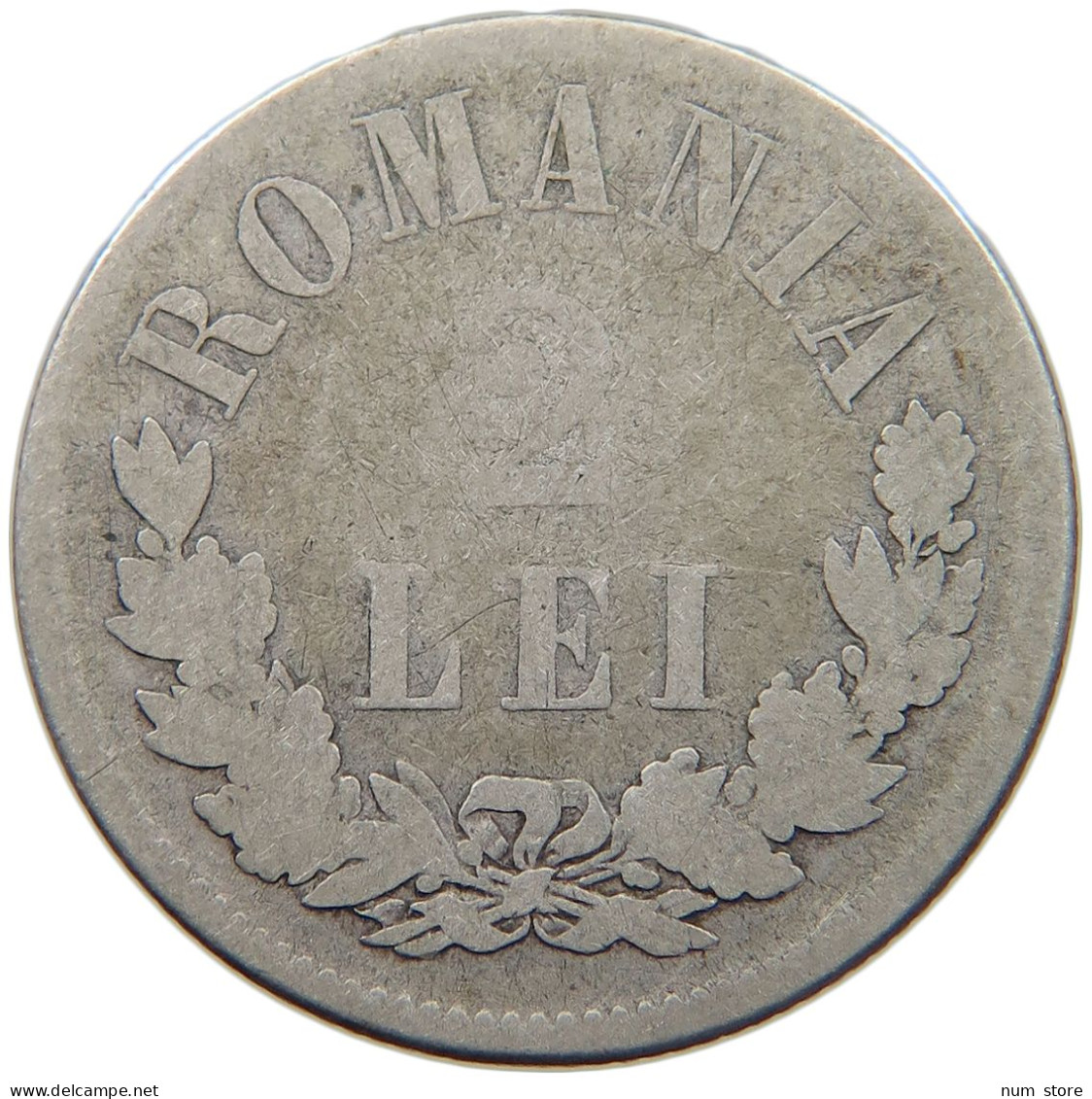 ROMANIA 2 LEI 1873 Carol I. 1866-1914 #t009 0017 - Roumanie