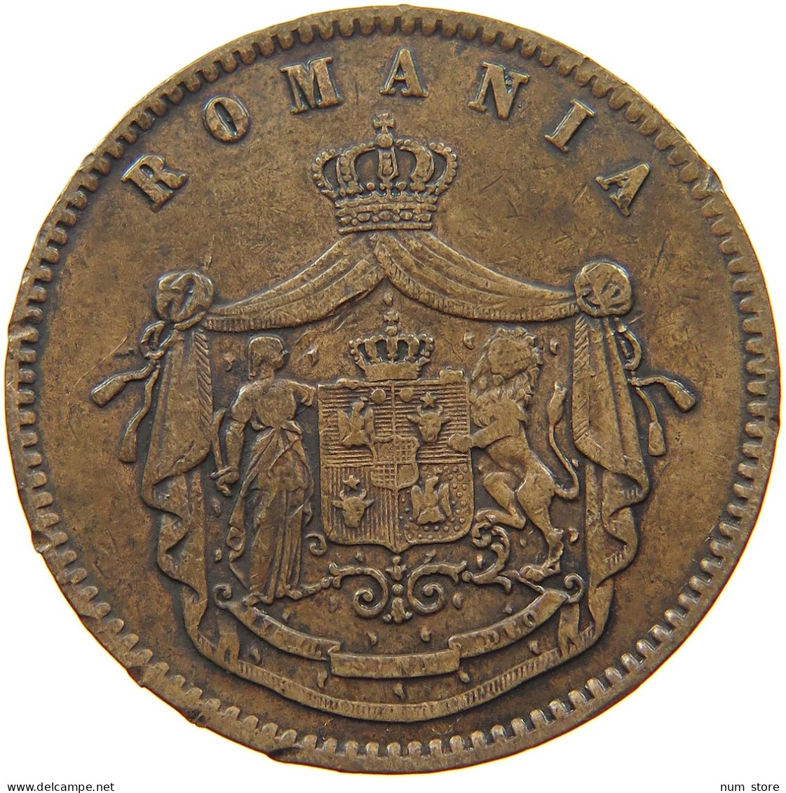 ROMANIA 10 BANI 1867 HEATON Carol I. 1866-1914 #s077 0105 - Roumanie
