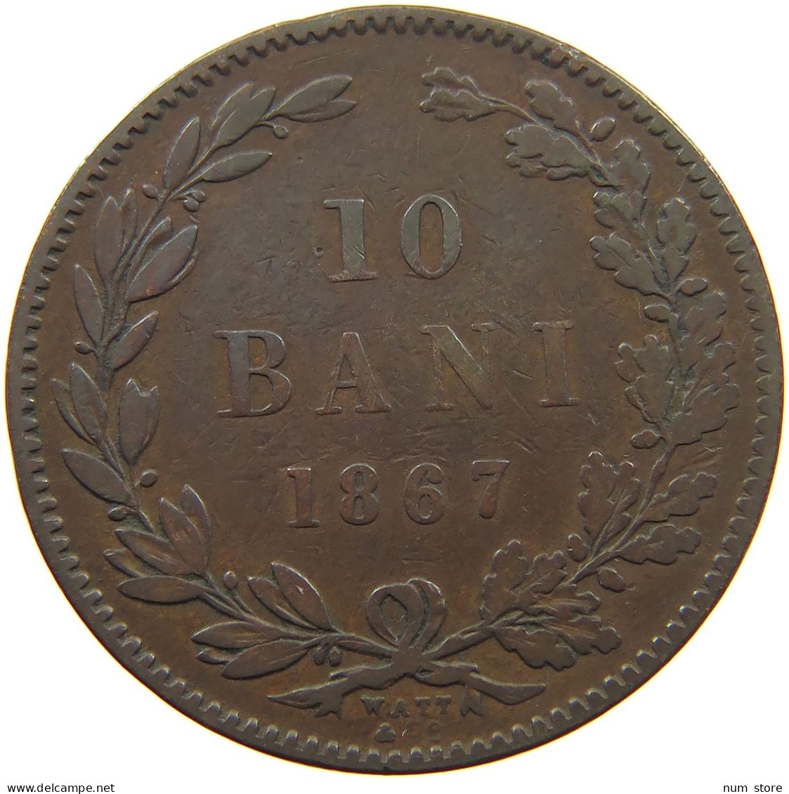 ROMANIA 10 BANI 1867 Carol I. 1866-1914 #c003 0159 - Roumanie