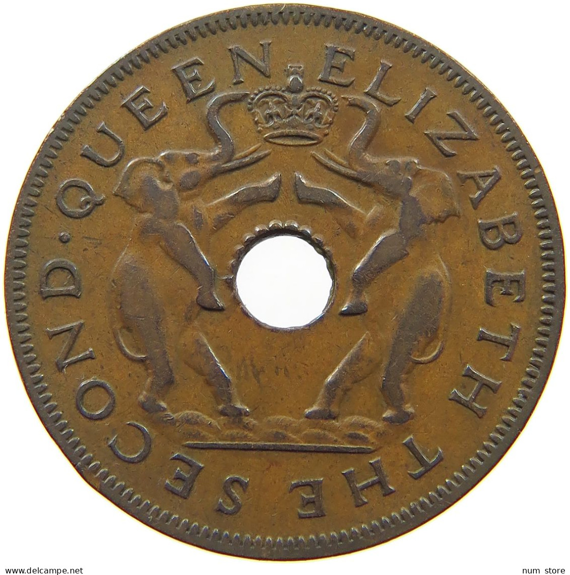 RHODESIA AND NYASALAND PENNY 1956 Elizabeth II. (1952-2022) #a092 0607 - Rhodesia