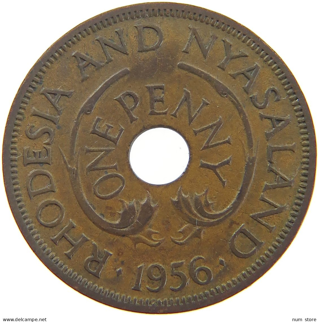 RHODESIA AND NYASALAND PENNY 1956 Elizabeth II. (1952-2022) #c071 0479 - Rhodésie