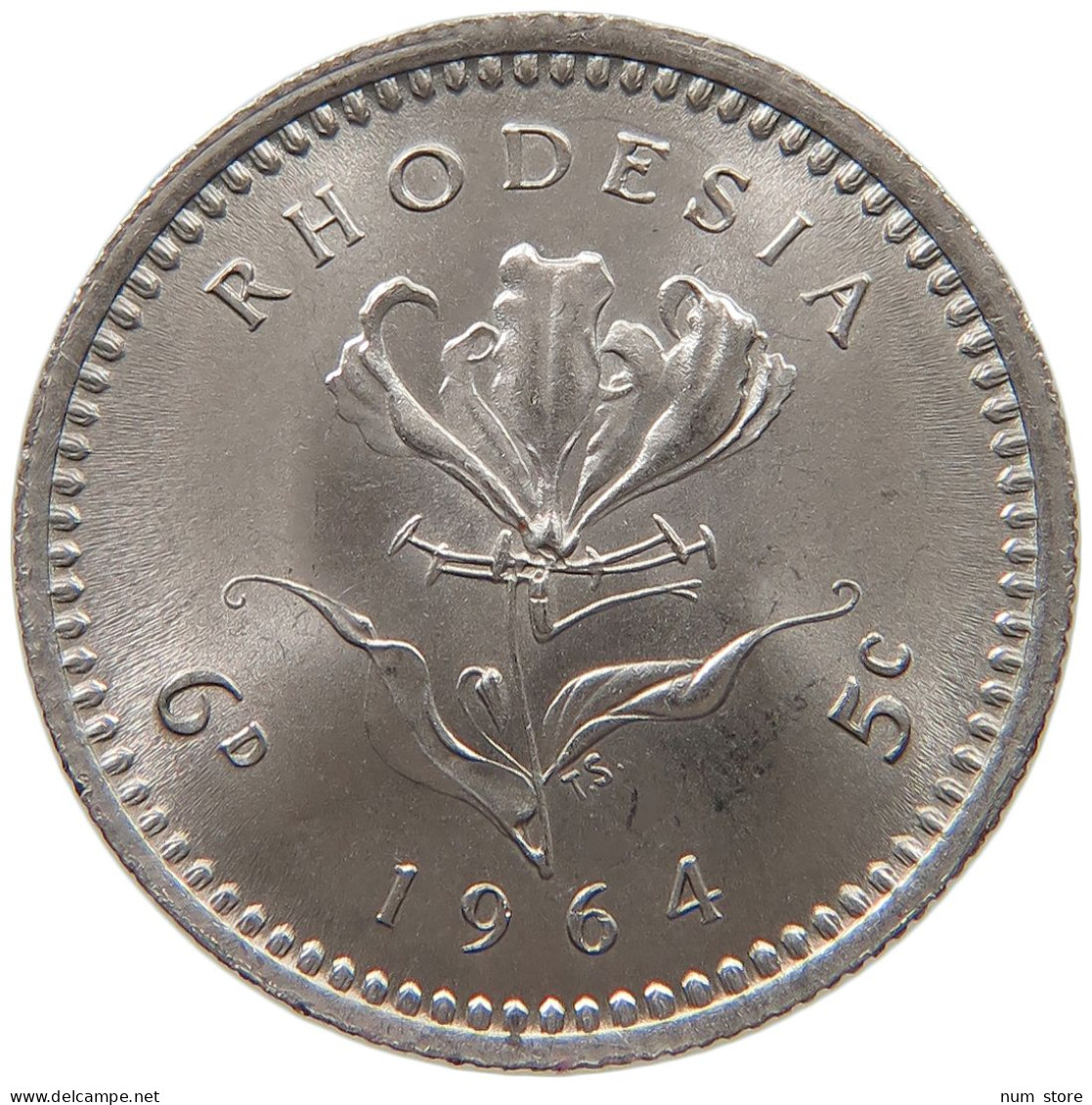RHODESIA 6 PENCE 1964 Elizabeth II. (1952-2022) #c017 0487 - Rhodesia