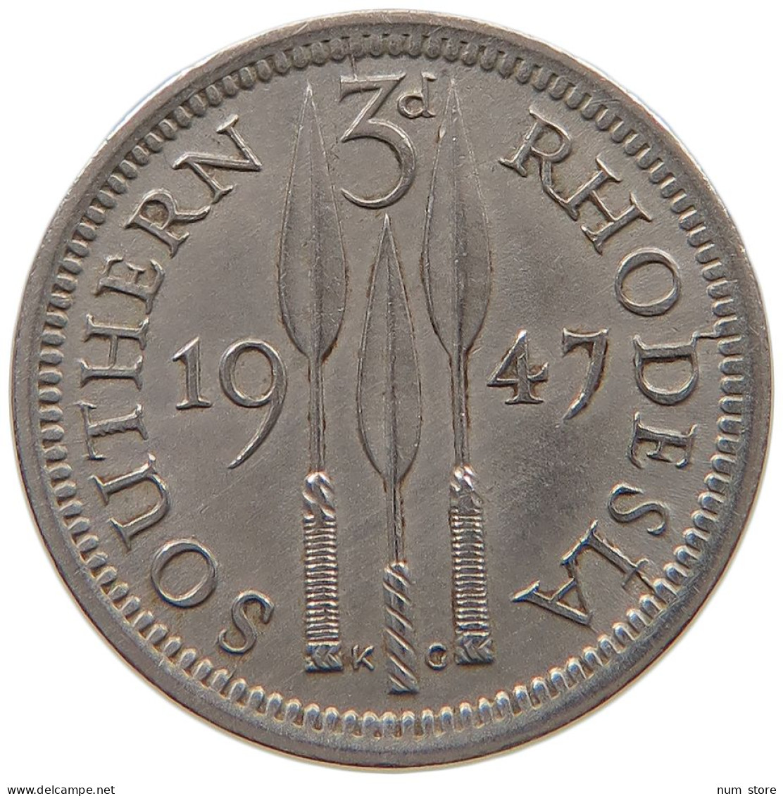 RHODESIA 3 PENCE 1947 George VI. (1936-1952) #a080 0639 - Rhodésie