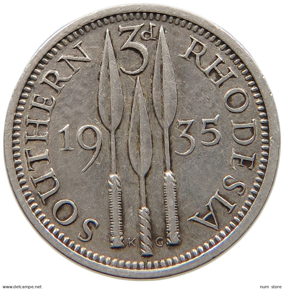 RHODESIA 3 PENCE 1935 George V. (1910-1936) #c024 0293 - Rhodesien