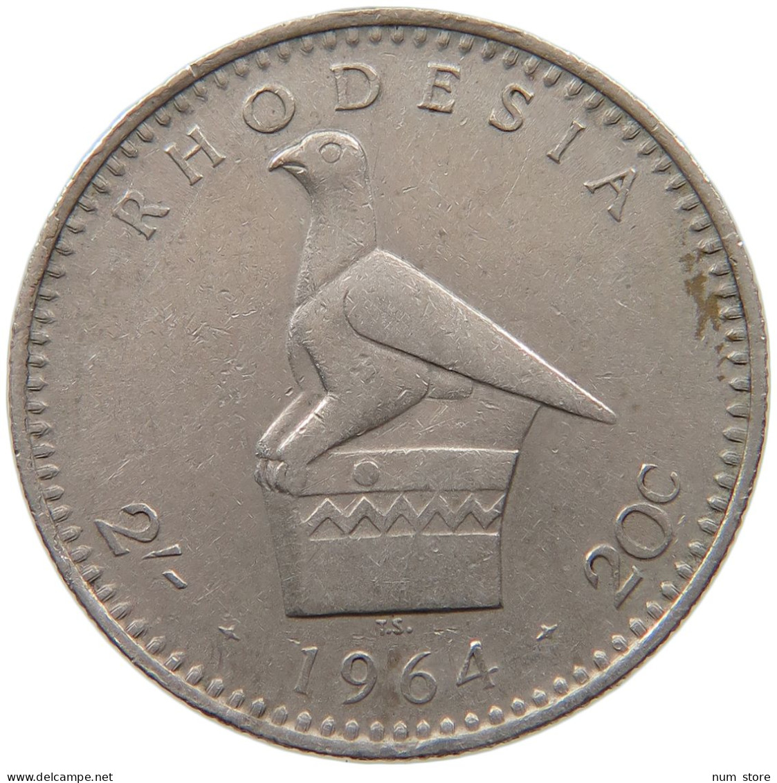 RHODESIA 20 CENTS 1964 Elizabeth II. (1952-2022) #a034 0457 - Rhodesië